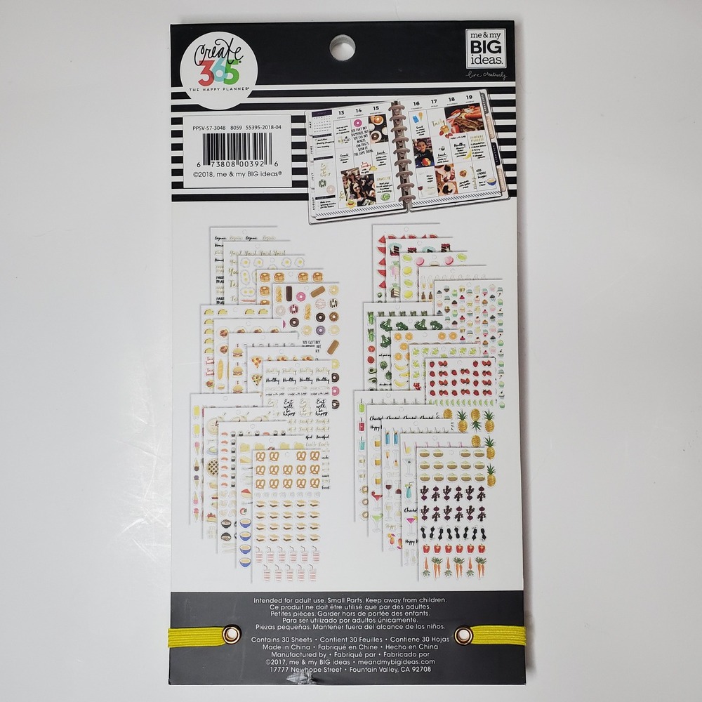 The Happy Planner Create 365 Food Sticker Value Pack Me & My Big Ideas 1551 Pcs - Picture 4 of 5